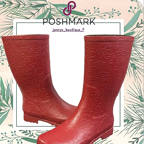 UGG Women's Red Rain Bootssize 6 - Picture 1 of 8